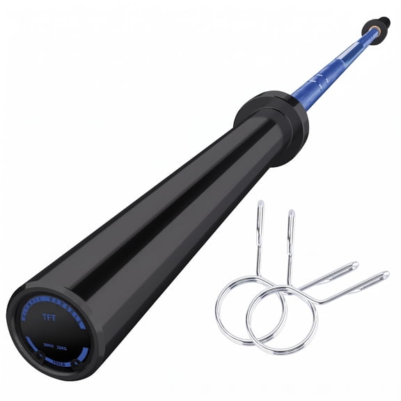BouPower Standard Heavy Duty Barbell, 45 LB Weight Lifting Bar with 700 LBS Weight Capacity, Fits 2 Inch Plates for Squat, Deadlift, Bench Press, Curl & Overhead Press, Home Gym Powerlifting Strength