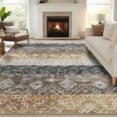 thumbnail image 1 of BouPower Washable Area Rugs, 10x13Ft Large Rug with Non-Slip Backing, Modern Geometric Rug, Stain-Resistant Bohemian Accent Carpet Soft Low Pile Carpet for Bedroom Farmhouse Dining Table, 5 Sizes, 1 of 7