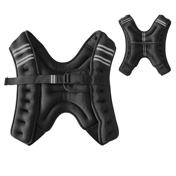 BouPower Weighted Vest for Women Men, 12Lb/16Lb/20Lb/25Lb/30Lb Body Weight Vest with Reflective Stripe and Mesh Pocket, Workout Equipment for Strength Training, Jogging, Muscle Building, Weight Loss