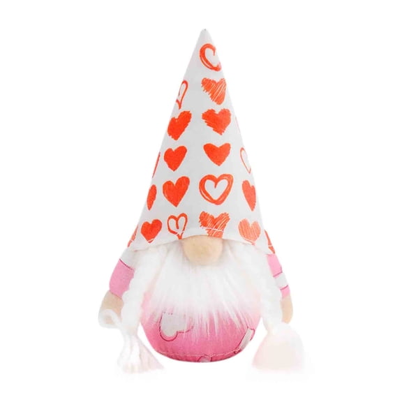 Bouanq 1PC Valentines Day Gnome Plush Decorations -Mr and Mrs Handmake Scandinavian Tomte for Valentine's Day Table Elf Gnomes Decor, Stuffed Plushie Decor,Sweet Valentines Day Gifts On Clearance