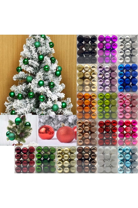 24Pcs Christmas Balls Ornaments for Xmas Christmas Tree - Shatterproof Christmas Tree Decorations Hanging Ball for Holiday Wedding Party Decoration