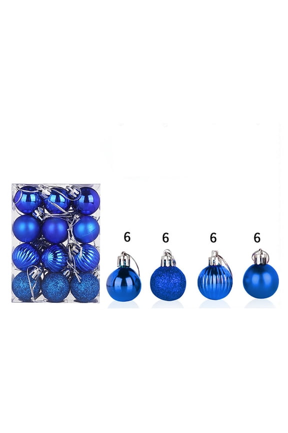 24Pcs Mini Christmas Balls Ornaments, Small Shatterproof Christmas Baubles for Xmas Christmas Tree, Hanging Ball for Holiday Wedding Party Decoration