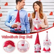 Bouanq 2PCS Valentines Day Plush Decorations -Mr and Mrs Handmake Scandinavian Tomte for Valentine's Day Table Elf Decor, Stuffed Plushie Decor,Sweet Valentines Day Gifts