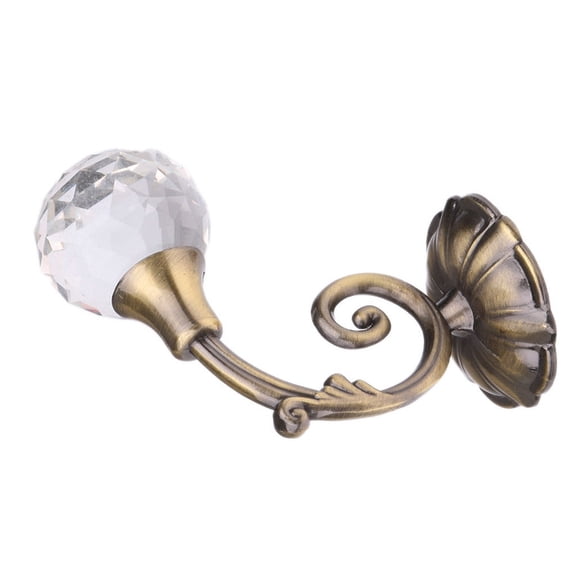 Bouanq 2x Large Metal Crystal Glass Curtain Holdback Wall Tie Back Hooks Hanger Holder on Clearance
