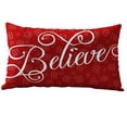 thumbnail image 1 of Bouanq 30" x 50” Red and White Cotton Linter Christmas Decorative Pillow Covers, 1 of 1