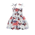 thumbnail image 1 of Bouanq 4th of July Dress Summer Toddler Girl Clothes Sundress for Independence Day Dress Kids 1-6 Years, 1 of 7