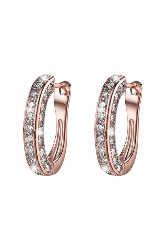 925 Hoop Earrings for Women Silver Women Hoop Earrings Set with GH Created Moissanite