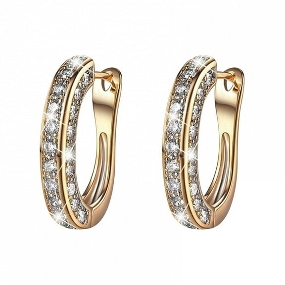 Chmadoxn 925 Hoop Earrings for Women Silver Women Hoop Earrings Set with GH Created Moissanite