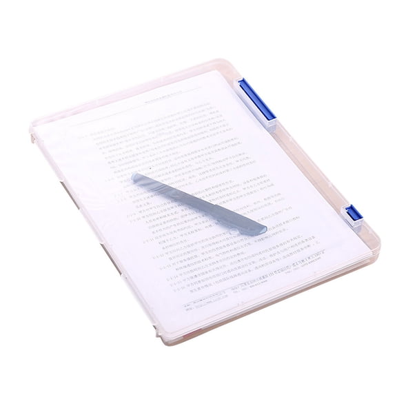 Bouanq A4 Plastic Portable Project Case Document Organizer Case, 0.8 inch Height Plastic File Case for Magazines, Stamps, Photos, Cards
