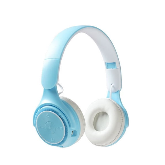 Bouanq Bluetooth Headphones Bluetooth Headset Headset Bluetooth 5.0 Foldable Gaming Wireless Headset Macaron Bass Call Headset Blue Headphones for Kids for School