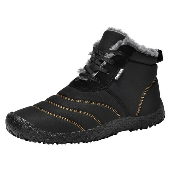Bouanq Casual Winter Hiking Boots For Women - Womens Outdoor Snow Ankle Boots Waterproof Lightweight Fleece Lined Walking Hiking Shoes