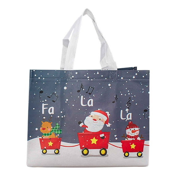 Chmadoxn Christmas Decorations Christmas Tote Bags With Handles, Christmas Reusable Grocery Bags Multipurpose Non-woven Large Gift Bag Grocery Shopping Bags For Holiday Christmas Party