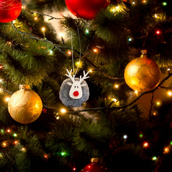 Chmadoxn Christmas Decorations Christmas Tree Pendant Decoration Accessories, Christmas Deer Plush Doll Pendant, Lamb Pompom Elk Pendant Decoration Scene Dress Up Props