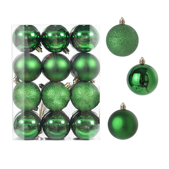 Bouanq Christmas Decorations Xmas Tree Decor 24PCS Christmas Tree Ornament Pendant Party Supplies Tree Hanging Plastic Ball 4cm/1.57in Christmas Tree Ornaments Gifts for Xmas Wedding Holiday
