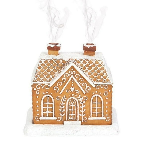 Bouanq Christmas Decorations Xmas Tree Decor Christmas Chimney Resin Snow Winter Cabin With 2 Incense Sticks And Combustion Cones, Home Chimney Decoration Gifts for Xmas Wedding Holiday