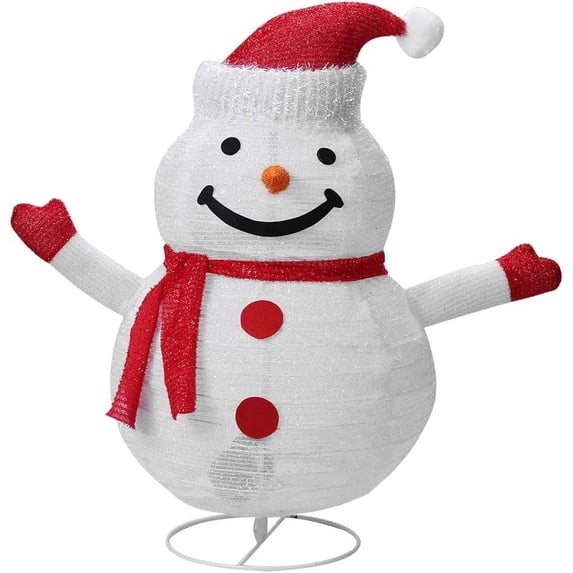 Bouanq Christmas Decorations Xmas Tree Decor Christmas Decoration Outdoor Christmas Lighting Outdoor Figures, Santa Claus Snowman LED With 40 LEDs Foldable