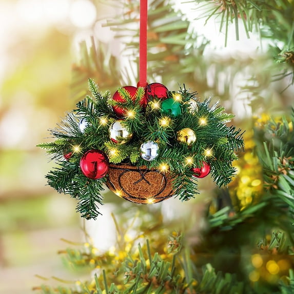 Chmadoxn Christmas Decorations Xmas Tree Decor Flower Basket Pendant Household Christmas Tree Decorations Wooden Wooden Pendant 8cm Christmas Tree Ornaments Gifts for Xmas Wedding Holiday