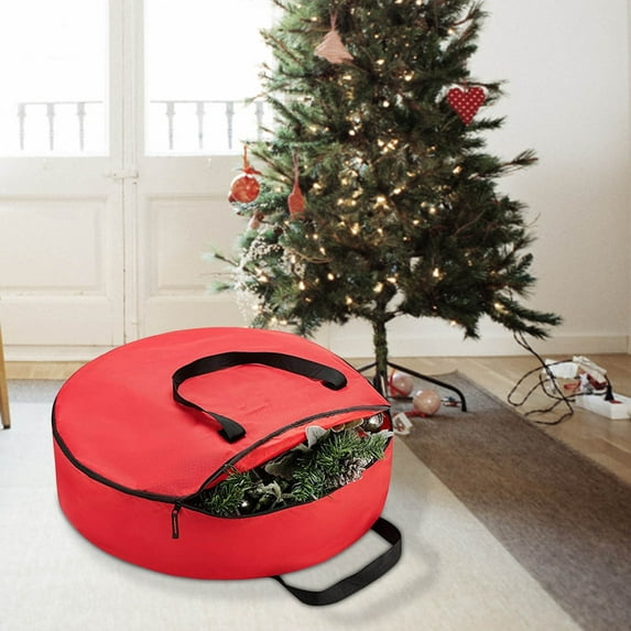 Bouanq Christmas Decorations Xmas Tree Decor Foldable Christmas Tree Wreath Storage Bag Cover Large-capacity Quilt Storage Bags Organize Tools Christmas Tree Ornaments Gifts for Xmas Wedding Holiday