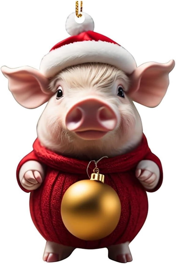 Christmas Decorations Xmas Tree Ornaments Christmas Pendant Acrylic Pig Flat Car Pendant Christmas Tree Ornament Christmas Gifts on Clearance