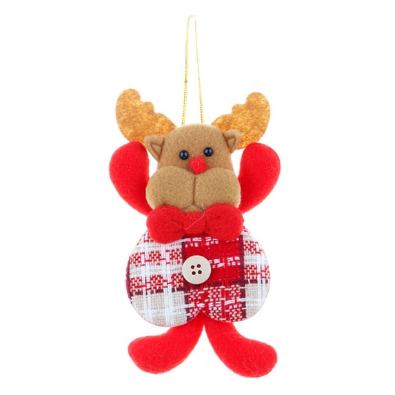 Bouanq Christmas Ornaments Gift Santa Claus Snowman Rein deer Toy Hang Decorations on Clearance