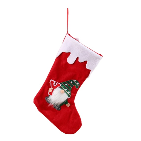 Bouanq Christmas Stockings, Large Santa Snowman Reindeer Xmas Fireplace Hanging Stockings Decoration Stockings with 3D Plush Cuff for Christmas Decoration and Family Holiday Party Décor