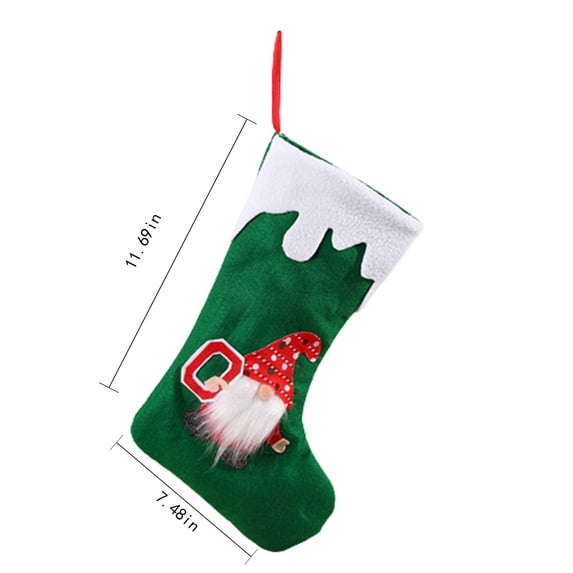 Bouanq Christmas Stockings, Large Santa Snowman Reindeer Xmas Fireplace Hanging Stockings Decoration Stockings with 3D Plush Cuff for Christmas Decoration and Family Holiday Party Décor