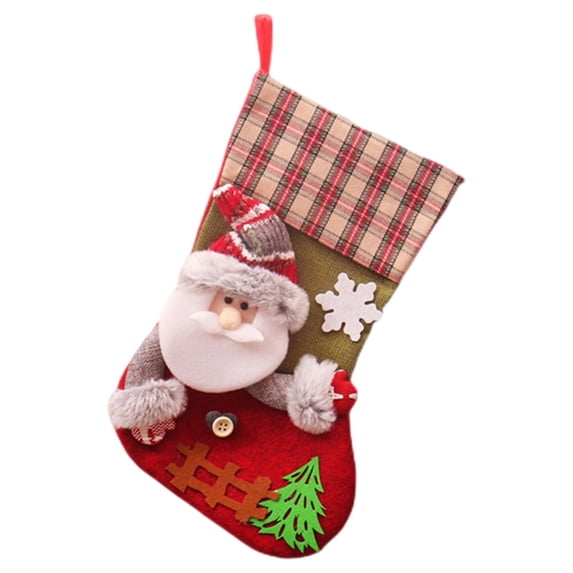 Bouanq Christmas Stockings Personalized, Large Xmas Stockings Decorations, Snowman Penguin Santa for Family Holiday Christmas Party