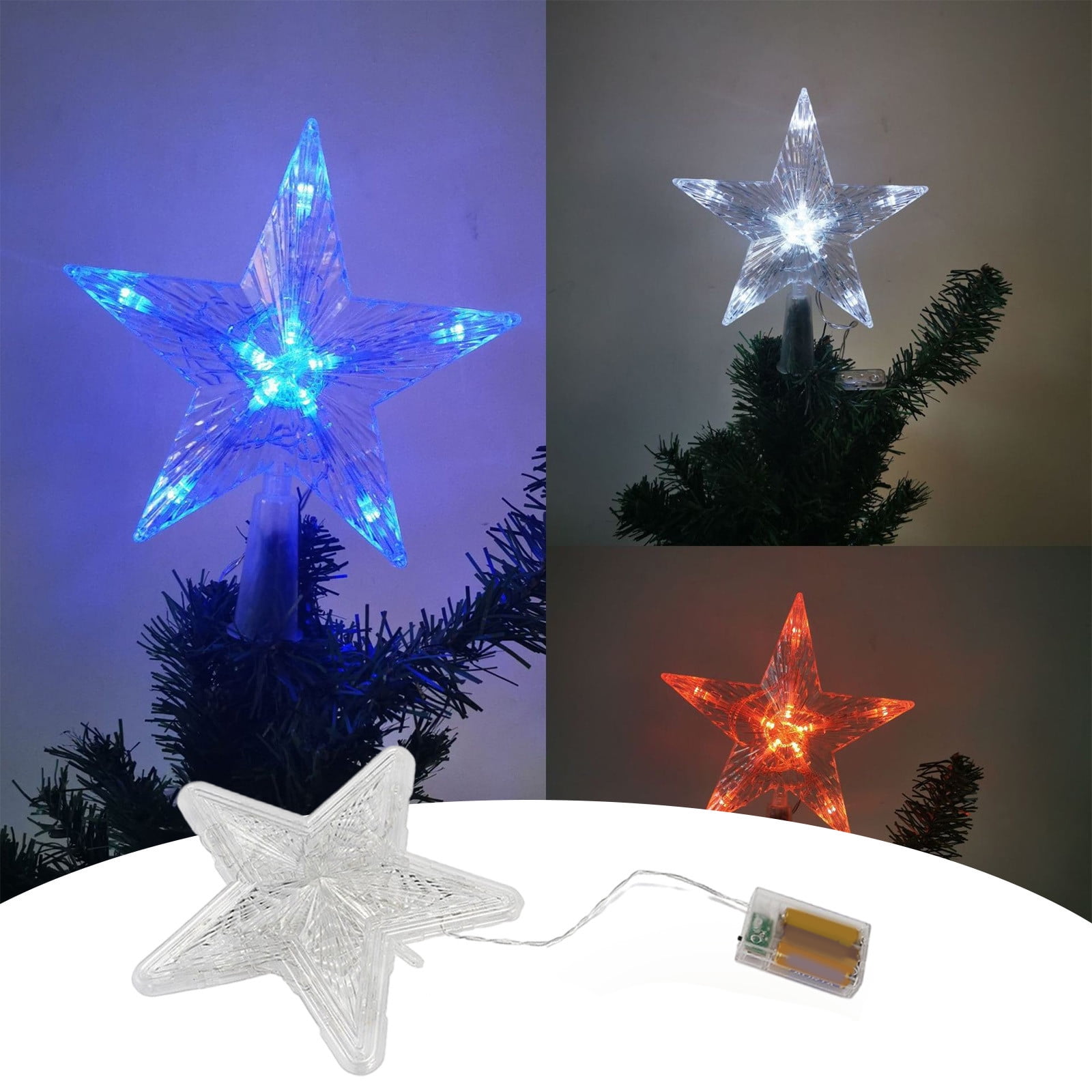 Bouanq Christmas Tree Topper Five-pointed Star On The Top Of The ...