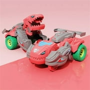 Bouanq Dinosaur Toys - 2 in 1 Transforming Dinosaur LED Car, Transformer Toys for 3 4 5 Year Old Boys, Christmas Birthday Gifts for Kids 3-5-7