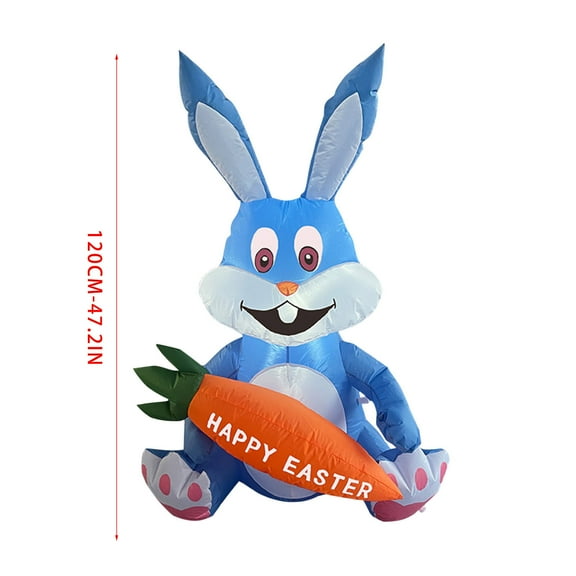 Bouanq Easter Decorations 1.2M Easter Inflatable Bunny Led Lights Festival Venue Layout Easter Basket Stuffers,Easter Ornaments for Home Outdoors Indoors