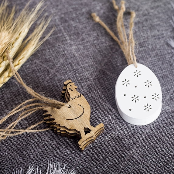 Bouanq Easter Decorations Easter Decorations Wooden Flower Shapes Ornaments Craft Gifts Easter Basket Stuffers,Easter Ornaments for Home Outdoors Indoors