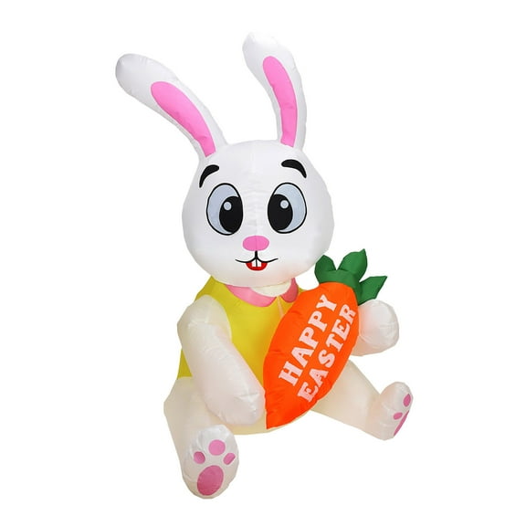 Bouanq Easter Decorations Easter Inflatable Carrot Bunny Inflatable Luminous Holiday Decoration Easter Basket Stuffers,Easter Ornaments for Home Outdoors Indoors