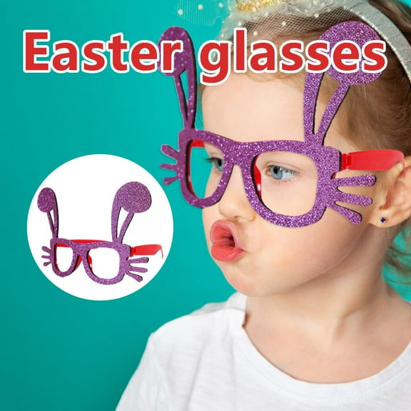 Chmadoxn Easter Glasses Funny Paperboard Photo Booth Props Glasses - Easter Rabbit amd Easter Eggs Foam Party Glasses for Adults and Kids - Fun Novelty Party Favors Accessories for Easter
