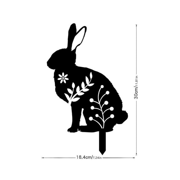 Chmadoxn Easter Rabbit Eggs Decorations Courtyard Art Black Rabbit Garden Insert Acrylic Material Easter Courtyard Decoration Easter Decorations Indoor Outdoor