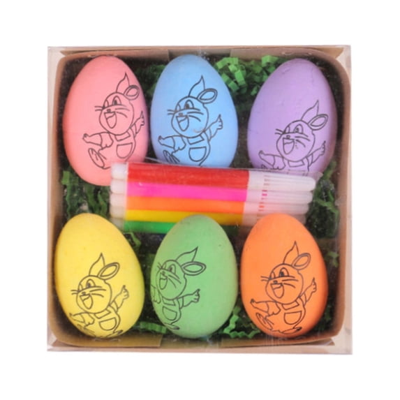 Bouanq Easter Rabbit Eggs Decorations Easter DIY Hand-painted Easter Eggs Bunny Eggs Children's Handmades Gifts With Built In Paint Pen 6ml Easter Decorations Indoor Outdoor