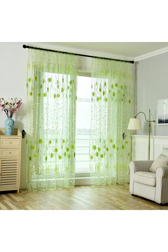 Floral Embroidered Sheer Curtains for Bedroom Drapes Sheer Curtains for Living Room Embroidery Curtain Panels Blue Rod Pocket 78 inches Long