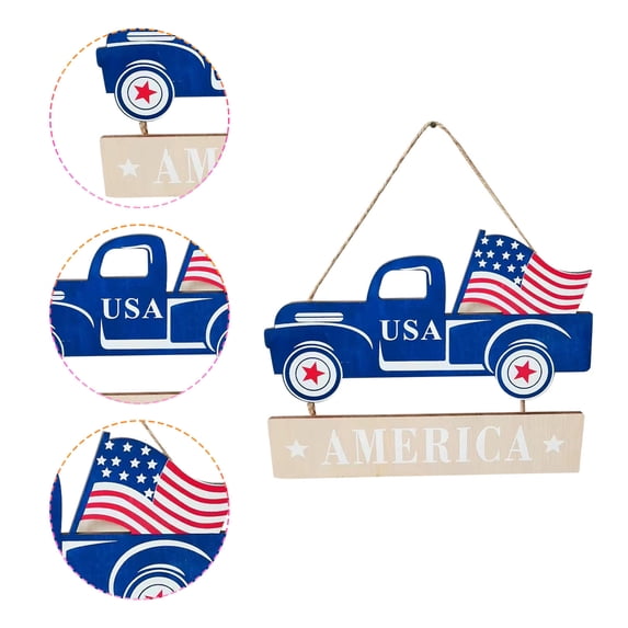 Chmadoxn Fourth of July Patriotic Tiered Tray Decor Wood Signs Rustic America Decorations for Home Truck Wood Blocks Tiered Tray Ornament Memorial Day Decorations Independence Day Decor