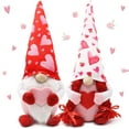 thumbnail image 1 of Bouanq Gnome Valentine's Day Ornaments Set of 2, Handmade Swedish Tomte Gnomes Decorative Ornaments Plush Scandinavian Santa Elf Home Table Decor Red, 1 of 7