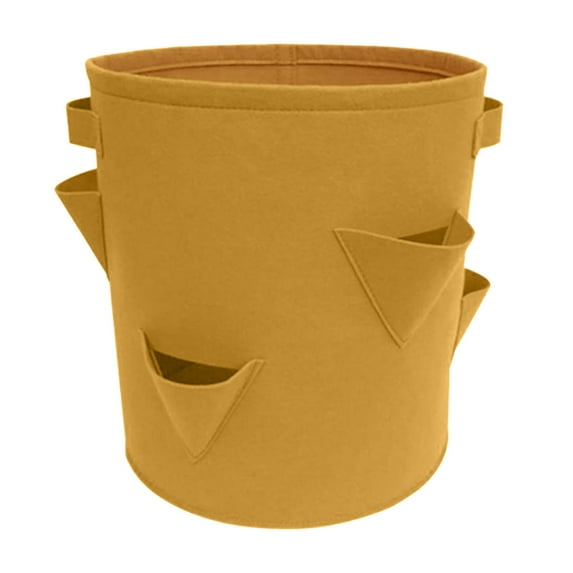 Lksixu Strawberry Grow Bags, Non-Woven Strawberry Planter Pot with 8 Side Planting Pockets & Handle Thicken Eco-Friendly Fabric Strawberry Plant Bag Plants Container Bag for Outdoor Indoor