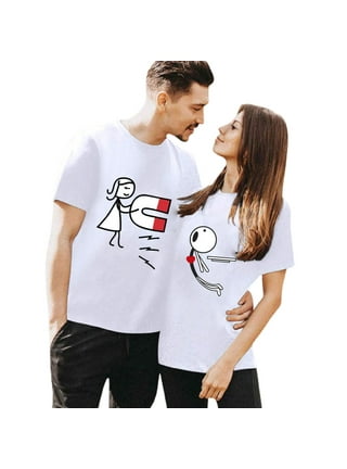 Matching Couple Shirts Half Heart Womam Man Couple Tshirts Printed For Men  Women Hubby Wife Perfect Gif…