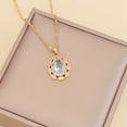 thumbnail image 1 of Hesxuno Jewelry On Clearance Ladies Fashion Diamond Necklace Water Droplets Crystal Clavicle Chain Pendant, 1 of 3