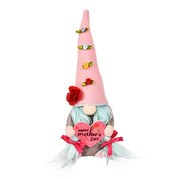 Bouanq Mother's Day Gnome Decorations, Best Mom Ever Pink Gnome Handmade Mom Swedish Tomte Gnome Plush Table Ornaments for Mother's Gift Home Decor Party Supplies