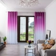 thumbnail image 1 of Bouanq Ombre Sheer Curtains 270cm x 100cm for Living Room Bedroom, Pink and White 2 Tone Reversible Gradient Voile Window Treatments, Faux Linen Rod Pocket Drapes, 1 of 5
