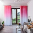 thumbnail image 1 of Bouanq Ombre Sheer Curtains 270cm x 100cm for Living Room Bedroom, Pink and White 2 Tone Reversible Gradient Voile Window Treatments, Faux Linen Rod Pocket Drapes, 1 of 7