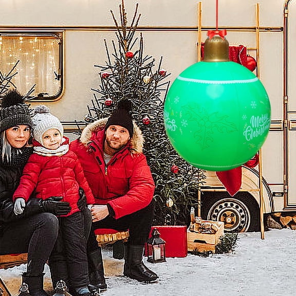 Chmadoxn Outdoor Christmas Inflatable Decorated Ball Made of PVC,18.9 Inch Giant Merry Christmas Garden Inflatable Balloon with Pump Outdoor Decorations Holiday Inflatables Balls Decoration