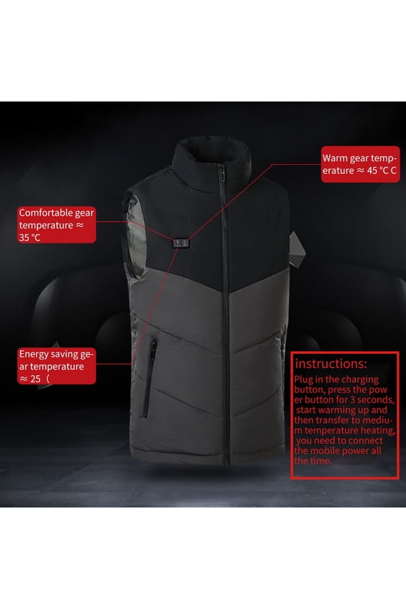 Outdoor Heated Jacket for Men Women Bouanq Electric Warm Heating Vest for Hunting Skiing, 3 Heating Levels, 11Heating Zones