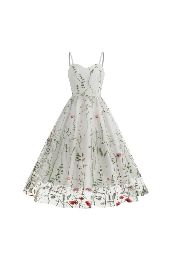 Prom Dresses for Women Homecoming Dresses Puffy Sleeve Flower Embroidery Tulle Formal Gowns Dress For Wedding Party Graduation