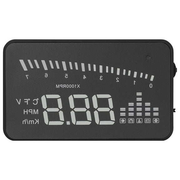 Bouanq School Supplies Smart Electronics Car Head Up Display 3 Inches HUD Speedometer OBD2 Interface Speed Engine Mileage Measurement Water Temperature