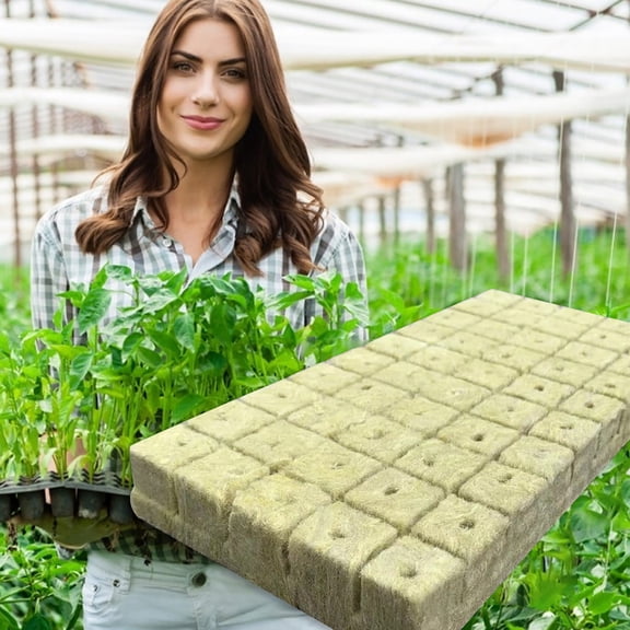 Bouanq Seed Growing Tray, Plant Growing Trays Fruit And Vegetable Seed Sowing Matrix Hydroponic Cultivation Soilless Cultivation Matrix Sowing Wool Plug Block Indoor Gardening, Growing Microgreens