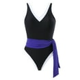 thumbnail image 1 of Bouanq One Piece Bathing Suit for Women Cute Modest Swimsuit Full Coverage Swimsuit High Cut Monokini Swimwear, 1 of 9